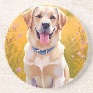 Gelber Lab Hundebild Labrador Retriever Getränkeuntersetzer