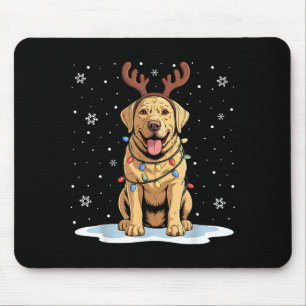 Gelber Lab Labrador Weihnachts Rentier Hunde Liebh Mousepad