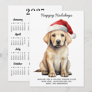 Gelber Labrador 2027 Kalender Hunde Liebhaber Weih Feiertagskarte