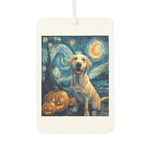 Gelber Labrador (2) Autolufterfrischer (Vorderseite)