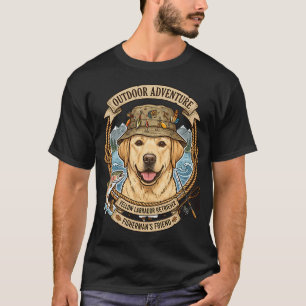 Gelber Labrador Angelverein Angler Outdoor Fluss T-Shirt