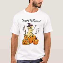 Gelber Labrador Cartoon 2 Halloweens T-Shirt