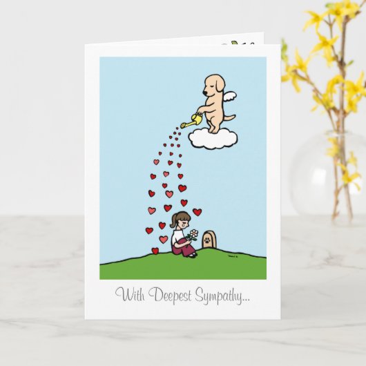 Gelber Labrador Engel mit Liebe 2 Karte (Gelbe Blume)