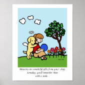 Gelber Labrador Engel mit Liebe Cartoon Poster (Vorne)