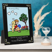 Gelber Labrador-Engel mit Liebe-Gedächtnis Fotoplatte (Seite)