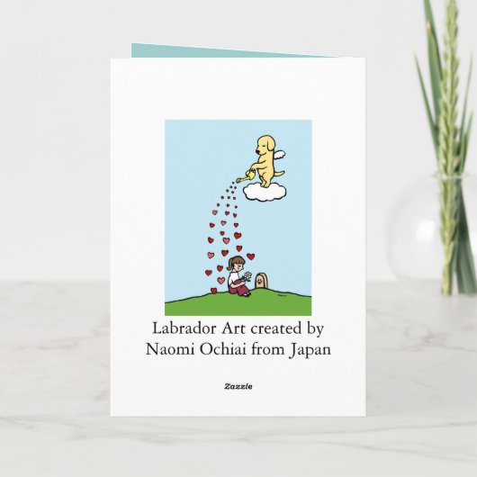 Gelber Labrador Engel mit Liebe Karte (Rückseite)