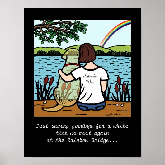 Gelber Labrador Engel und Mama 3 Poster (Vorne)