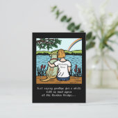 Gelber Labrador Engel und Mama Postkarte (Stehend Vorderseite)