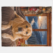Gelber Labrador-Feiertag  Fleecedecke (Vorderseite (Horizontal))
