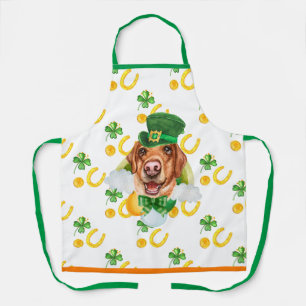 Gelber Labrador Feiertagsdekoration St. Patrick's  Schürze