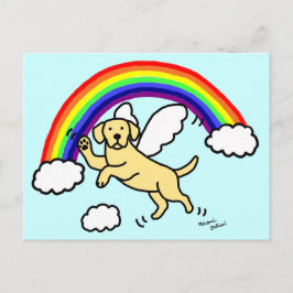 Gelber Labrador Guardian Engel (Rainbow Bridge) Postkarte