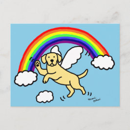 Gelber Labrador Guardian Engel (Rainbow Bridge) Postkarte