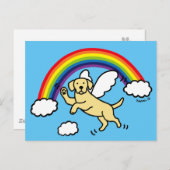 Gelber Labrador Guardian Engel (Rainbow Bridge) Postkarte (Vorne/Hinten)