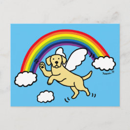 Gelber Labrador Guardian Engel (Rainbow Bridge) Postkarte