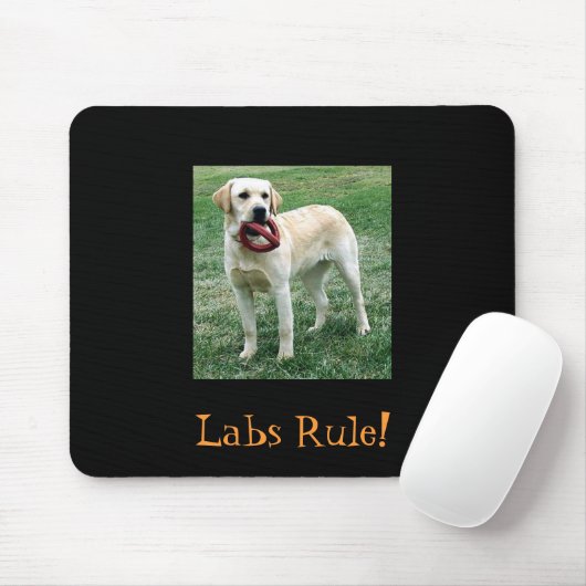 Gelber Labrador, Labrador-Regel! Mousepad (Mit Mouse)