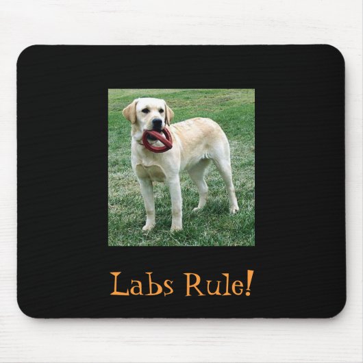 Gelber Labrador, Labrador-Regel! Mousepad (Vorne)