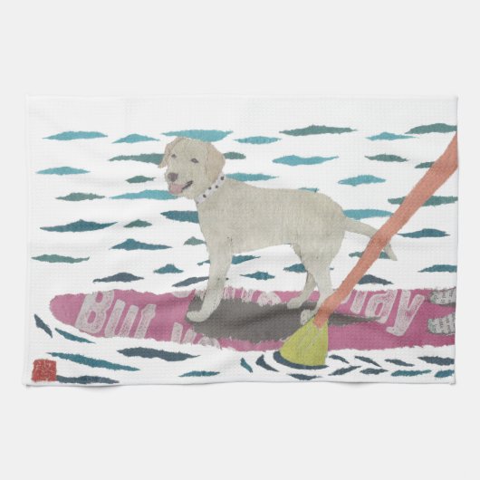 Gelber Labrador, Labrador-Retriever, Strand-Hund Küchentuch (Horizontal)