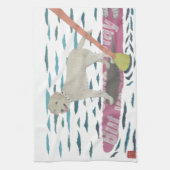 Gelber Labrador, Labrador-Retriever, Strand-Hund Küchentuch (Vertikal)