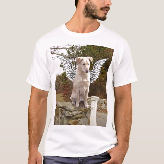 Gelber Labrador mit Engelsflügeln T-Shirt (Vorderseite)
