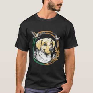Gelber Labrador mit Igeln und Vögeln T-Shirt