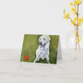Gelber Labrador mit rotem Ball Karte (Gelbe Blume)