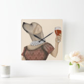 Gelber Labrador Quadratische Wanduhr (Zuhause)