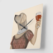 Gelber Labrador Quadratische Wanduhr (Winkel)