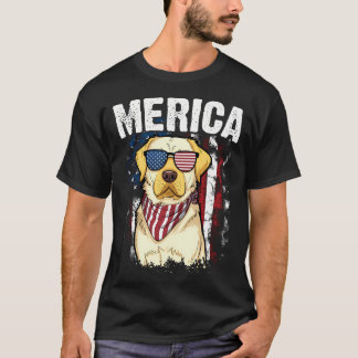 Gelber Labrador Retriever 4. Juli Merica USA T-Shirt