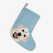 gelber Labrador-Retriever-Cartoon Kleiner Weihnachtsstrumpf (Vorderansicht (hängend))