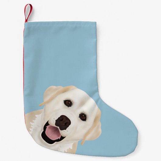 gelber Labrador-Retriever-Cartoon Kleiner Weihnachtsstrumpf (Vorderseite)