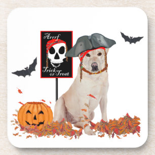 Gelber Labrador Retriever Halloween Untersetzer