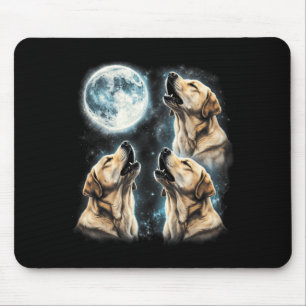 Gelber Labrador Retriever heult zum Mond Retro Mousepad