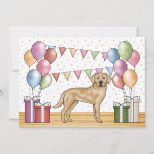 Gelber Labrador Retriever Hund Farbiger Geburtstag Einladung