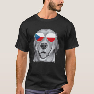 Gelber Labrador Retriever Hund Tschechische Flagge T-Shirt