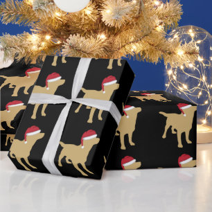 Gelber Labrador Retriever in Santa-Hut Weihnachten Geschenkpapier