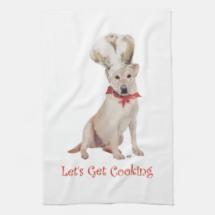 Gelber Labrador Retriever Kochen Geschirrtuch