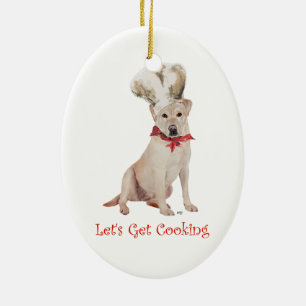 Gelber Labrador Retriever Kochen Keramikornament