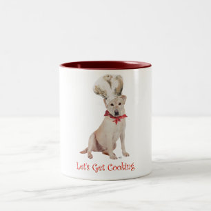 Gelber Labrador Retriever Kochen Zweifarbige Tasse