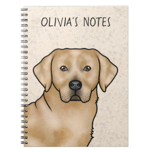 Gelber Labrador Retriever Lab Hund Kopf und Name Notizblock