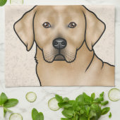 Gelber Labrador Retriever Labrador Dog Beige Geschirrtuch (Gefaltet)