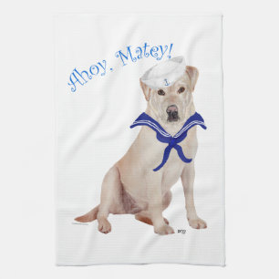 Gelber Labrador Retriever Matrose Geschirrtuch
