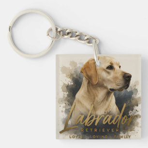 Gelber Labrador Retriever Moderne Porträt Treue Schlüsselanhänger