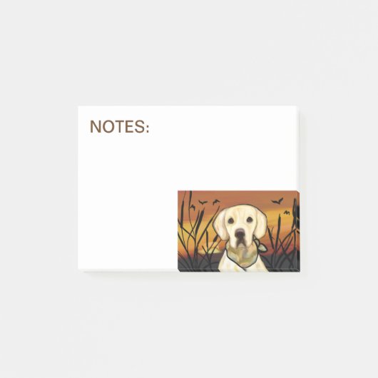 GELBER LABRADOR RETRIEVER POST-IT KLEBEZETTEL (Vorderseite)