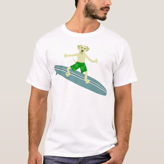 Gelber Labrador retriever-Surfer T-Shirt (Vorderseite)