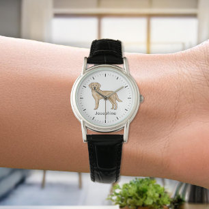 Gelber Labrador Retriever Süßer Lab Hund Kunst Nam Armbanduhr