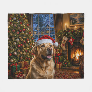 Gelber Labrador Retriever Urlaub Fleecedecke