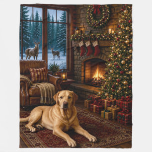 Gelber Labrador Retriever Urlaub Fleecedecke