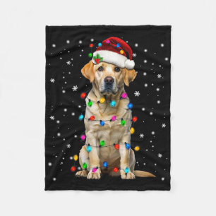 Gelber Labrador Retriever Weihnachtsbaum Licht Pyj Fleecedecke