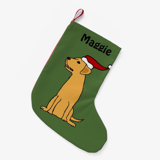 Gelber Labrador-Retriever-WeihnachtsStrumpf Kleiner Weihnachtsstrumpf (Vorderansicht (hängend))