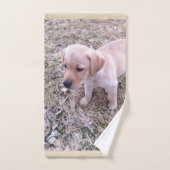 Gelber Labrador retriever-Welpe Badhandtuch Set (Handtuch)